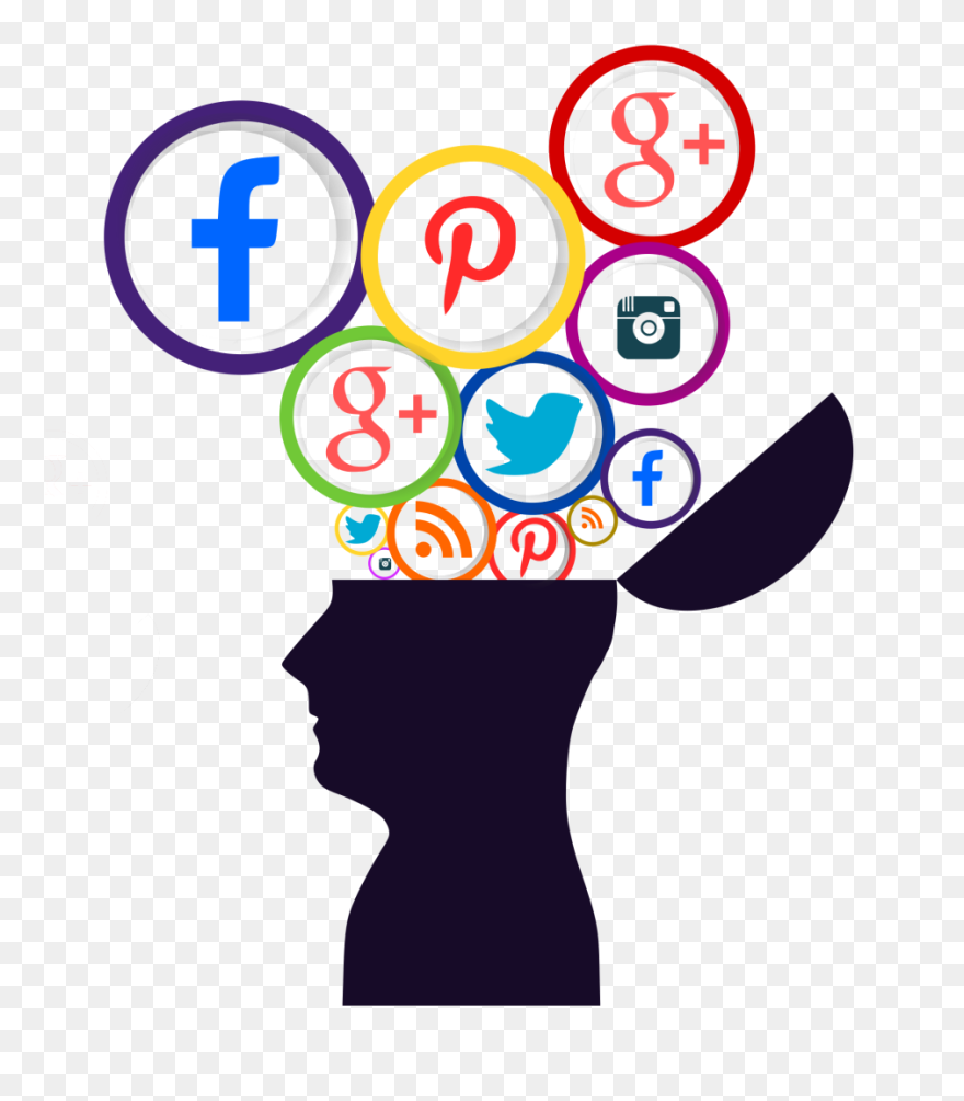Intelligent Clipart Social Media Brain - Social Media Brain Clipart - Png Download