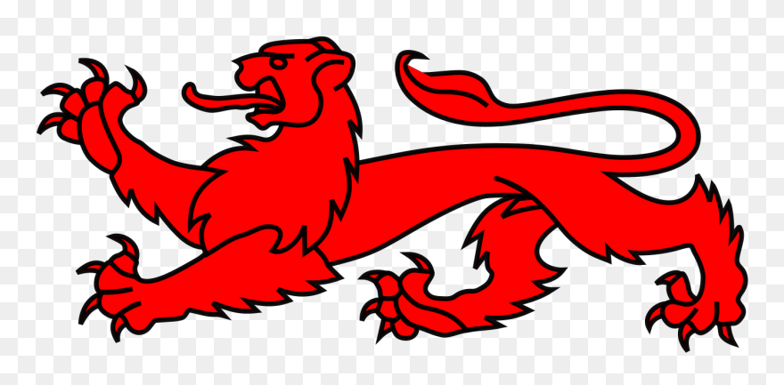 Red Lion Passant Clipart