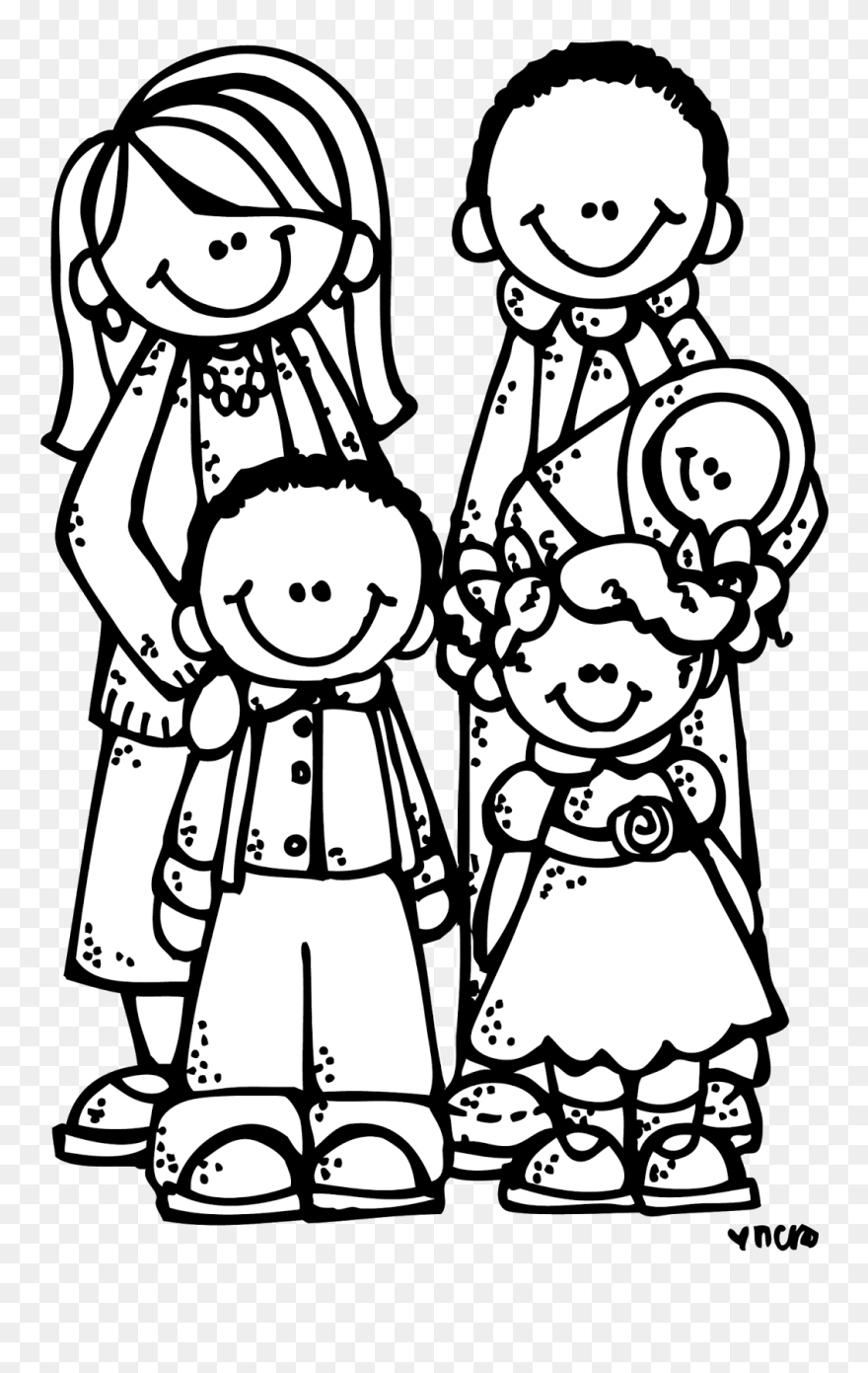 Black And White Lds Temple Clipart - Family Clipart To Color - Png Download