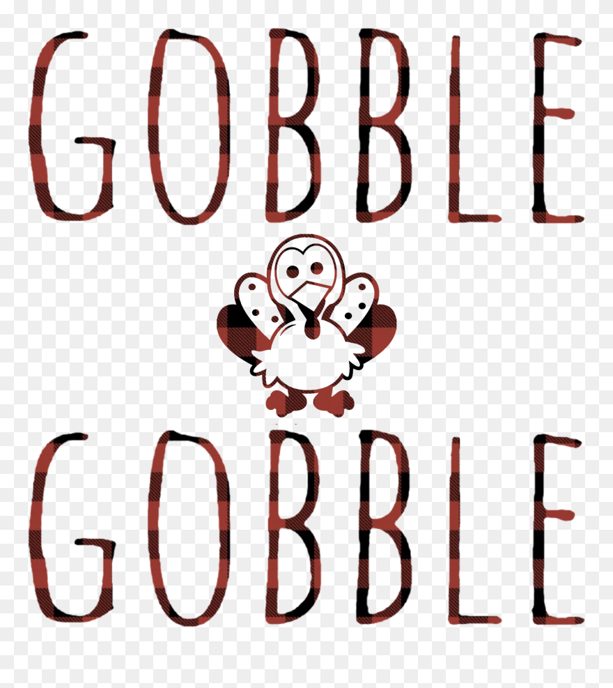 Infant, Toddler, And Youth Gobble Gobble Buffalo Plaid - Cute Turkey Black And White Clipart