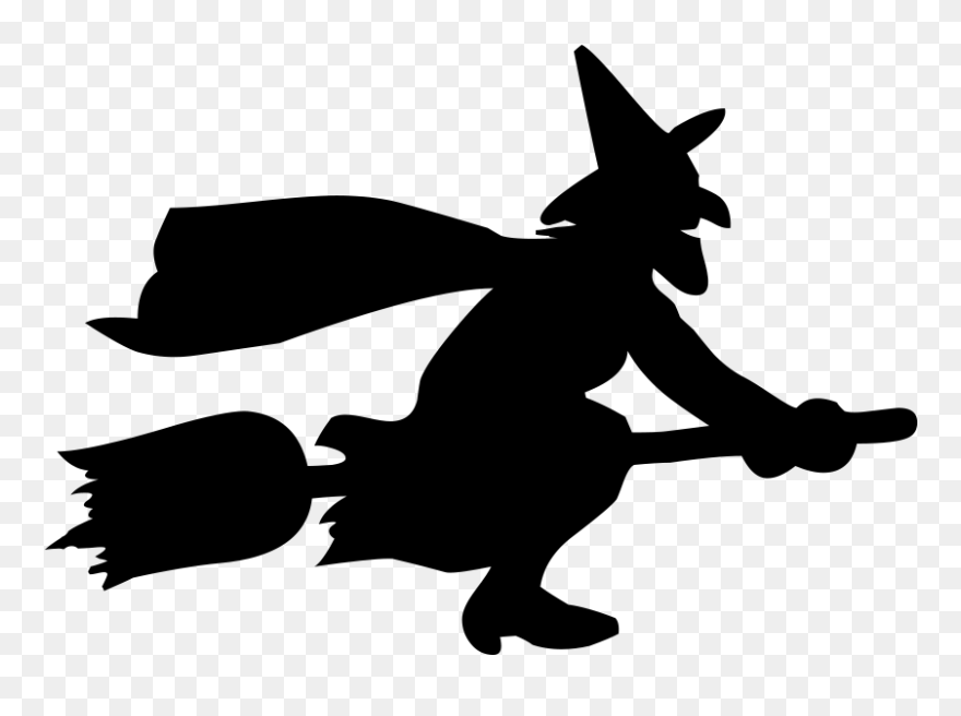 Witchcraft Befana Royalty-free Clip Art - Witch Riding A Broomstick Silhouette - Png Download