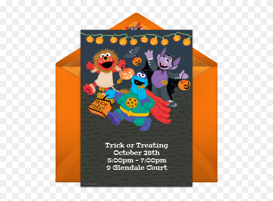 Sesame Street Halloween Invitations Clipart