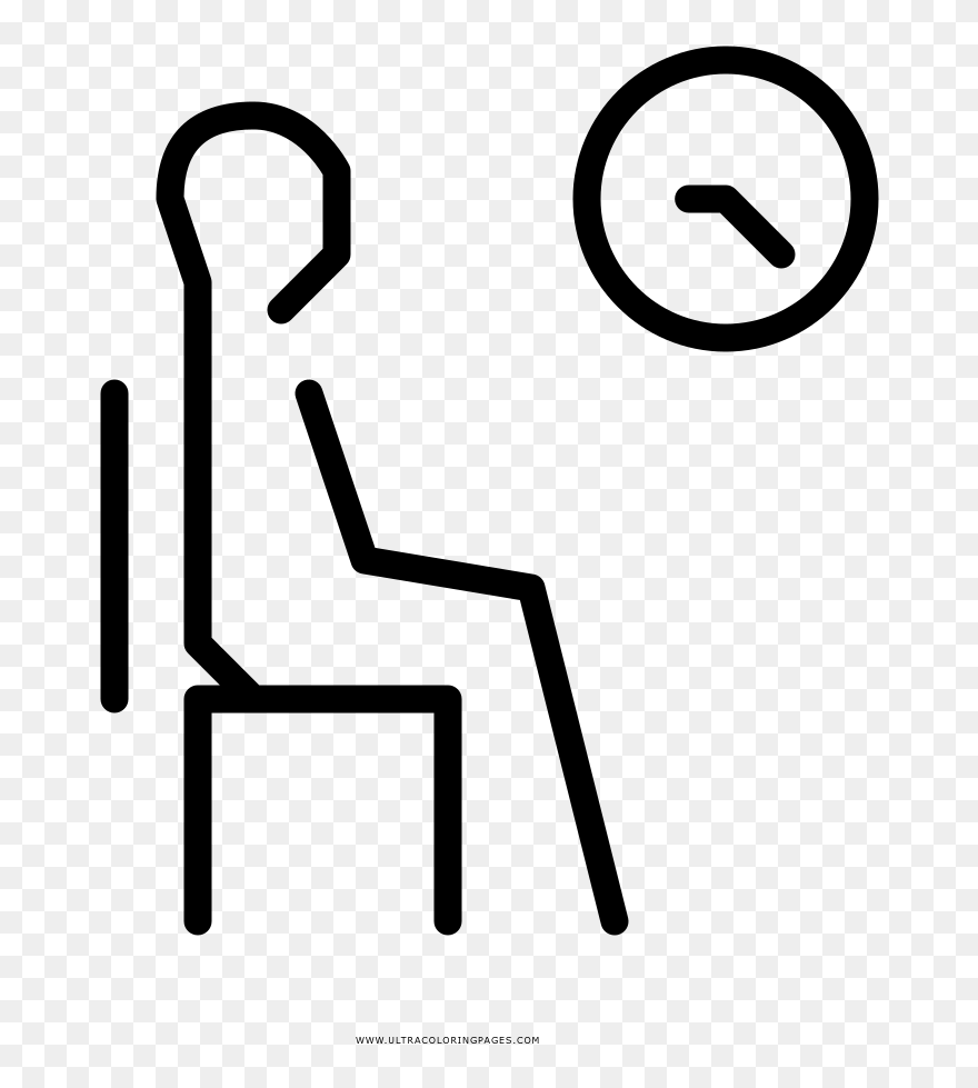 Waiting Room Coloring Page Clipart