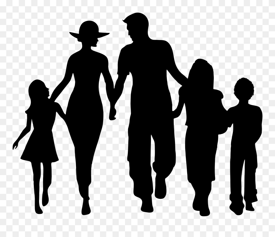 Family Silhouette Clip Art - Delaware Park - Png Download