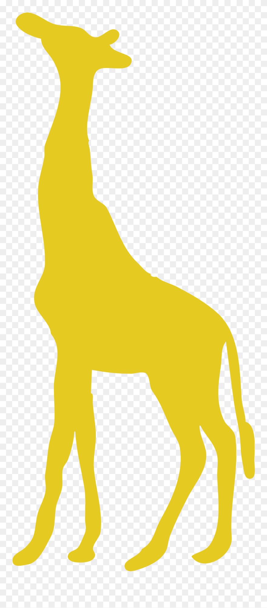 West African Giraffe Giraffe Family Silhouette Clip - Black And White Giraffe Clipart - Png Download