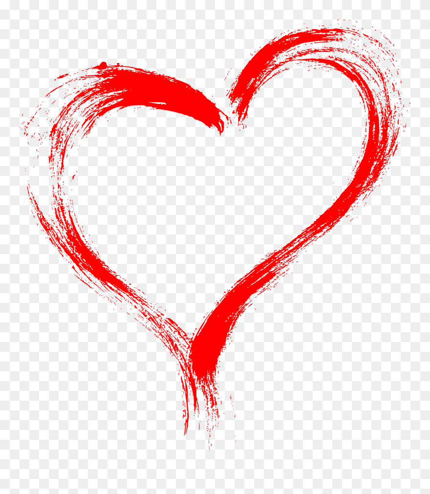 10 Red Grunge Brush Stroke Heart - Heart Paint Brush Png Clipart
