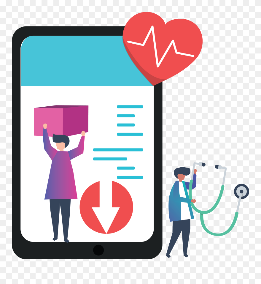 Pdf Banner - Digital Health Illustration Png Clipart