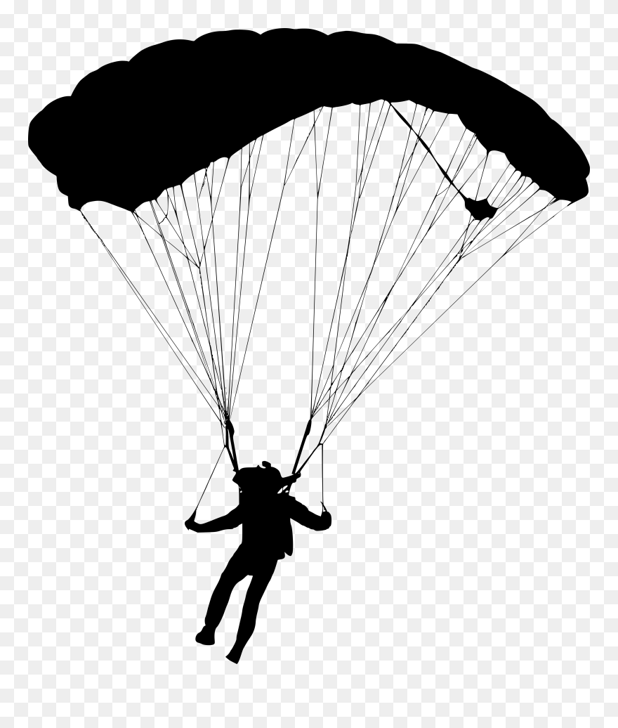 8 Parachute Skydiver Silhouette - Parachute Silhouette Png Clipart