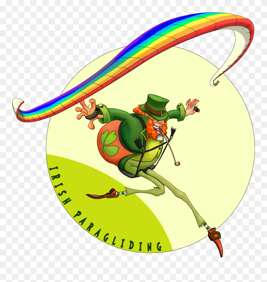 Leprechaun Paragliding Clipart