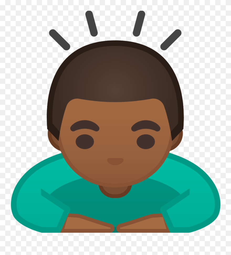 Man Bowing Medium Dark - Bowing Icon Clipart