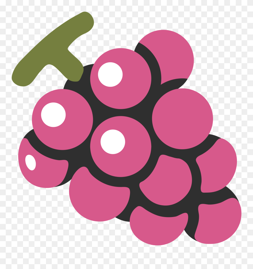 Grapes Clipart Emoji - Fruit Emoji - Png Download