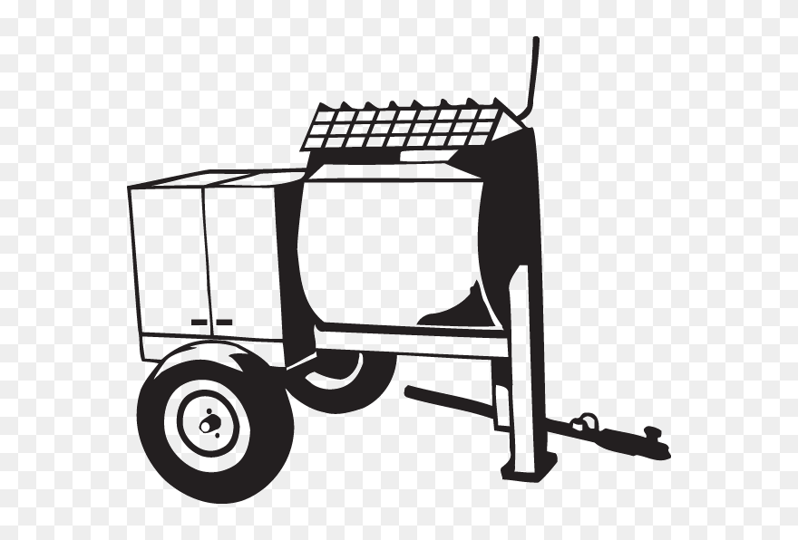 Mortar Mixer Decal - Concrete Mixer Clipart