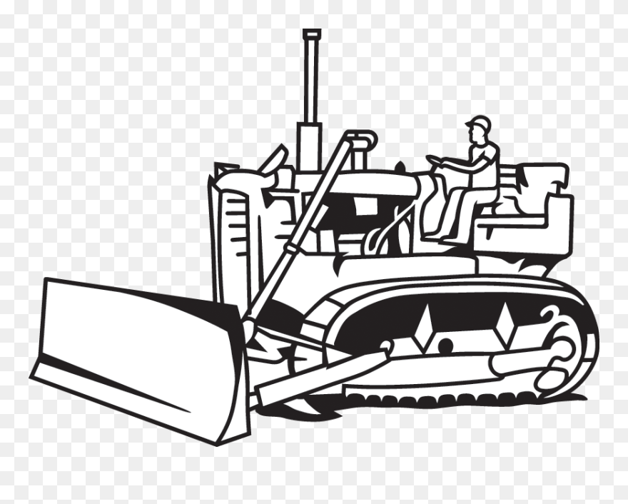 Bulldozer - Snow Plow Clipart Black White - Png Download