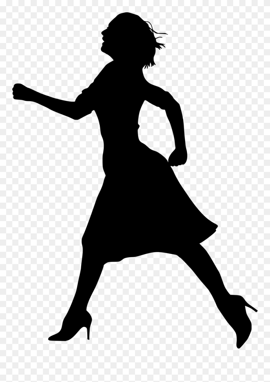 Running Woman Silhouette Clipart