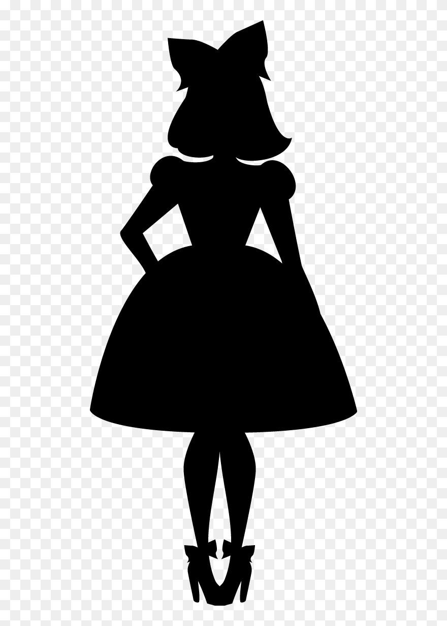 Silhouette Woman Dress Drawing Clip Art - Lady Dress Silhouette - Png Download