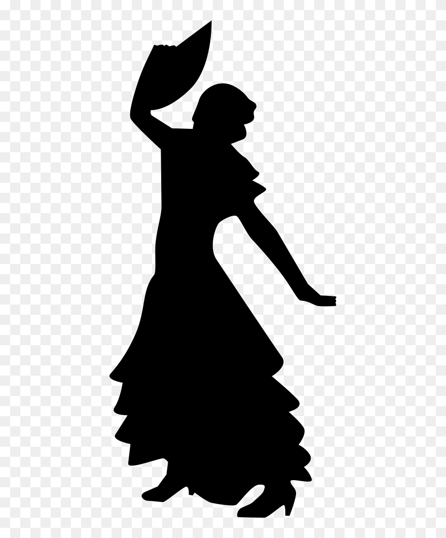 Flamenco Female Woman Silhouette Dancing - Belly Dancing Clip Art - Png Download