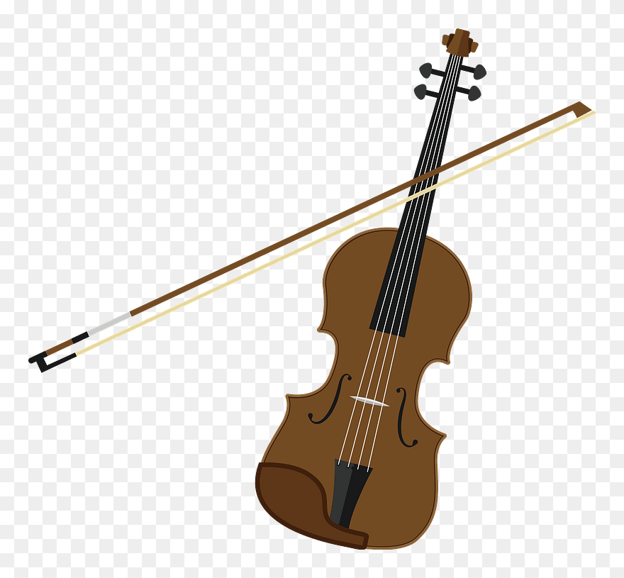 Violin Musical Instrument Clipart - Violin And Bow Clipart - Png Download