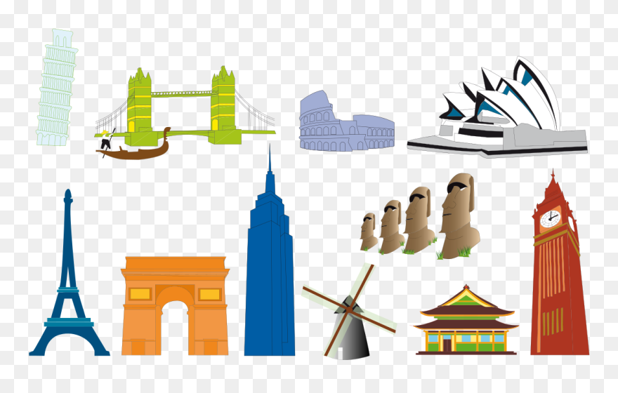 Landmarks Around The World Icons Clipart