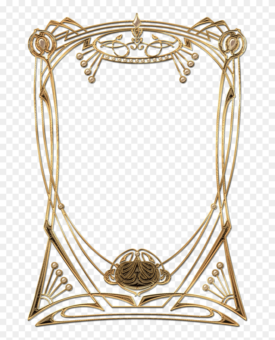 Transparent Oval Frame Png - Art Deco Boarder Png Clipart