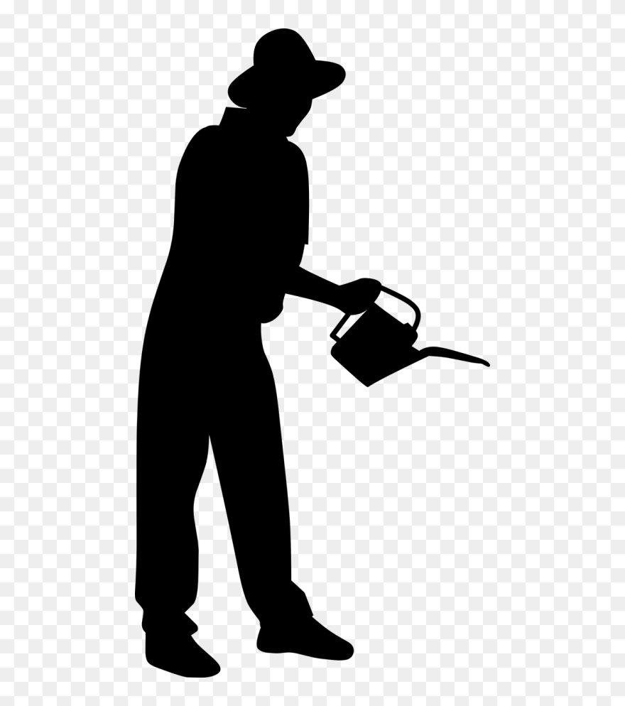 Silhouette Agriculture Isolated - Gardener Silhouette Clipart