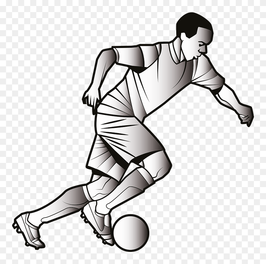 Football Player Clipart - Gambar Sepak Bola Animasi - Png Download