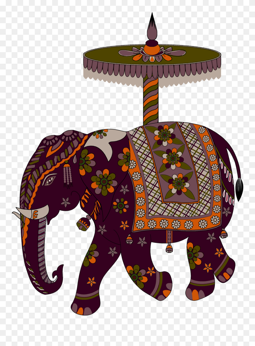 Elephant Vector Design For Textile Clipart