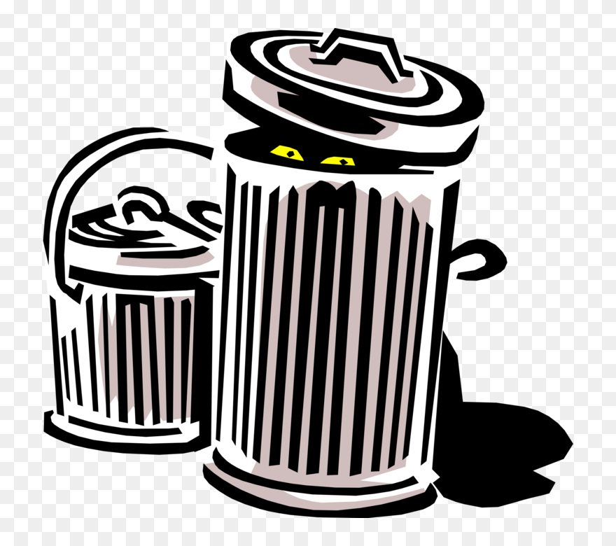 Vector Illustration Of Waste Basket, Dustbin, Garbage - Solid Waste Management Awareness Clipart