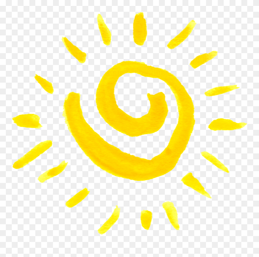 Watercolor Sun - Watercolor Sun Png Clipart