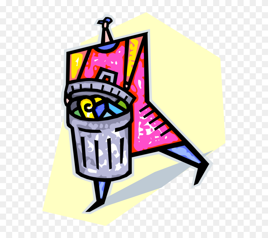 Vector Illustration Of Garbage Man Carries Rubbish Clipart
