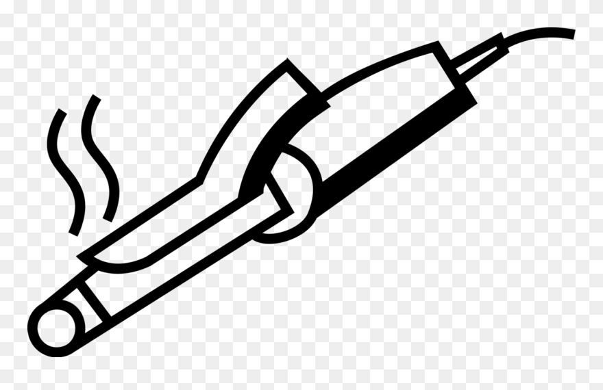 Vector Illustration Of Electric Hair Iron Or Curling - Curling Iron Clip Art - Png Download