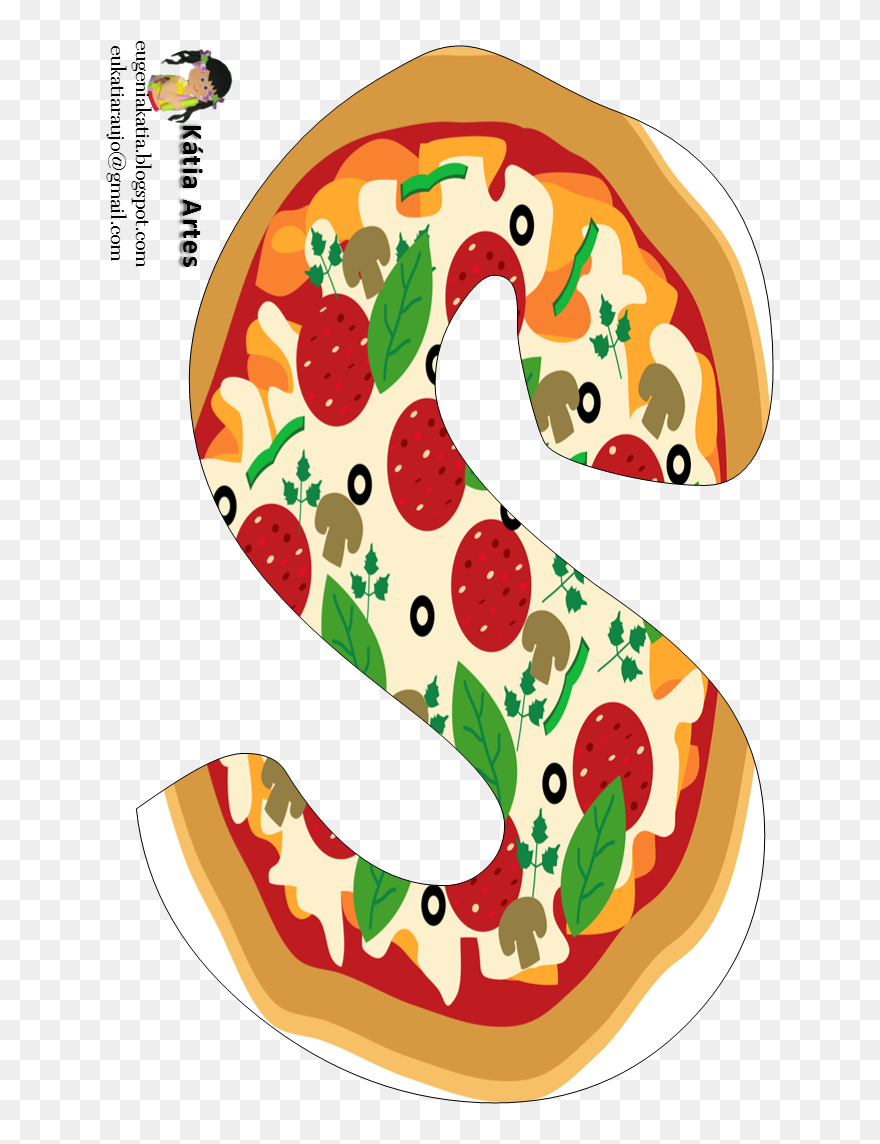 Pizza Clip Party - Alfabeto De Pizza - Png Download