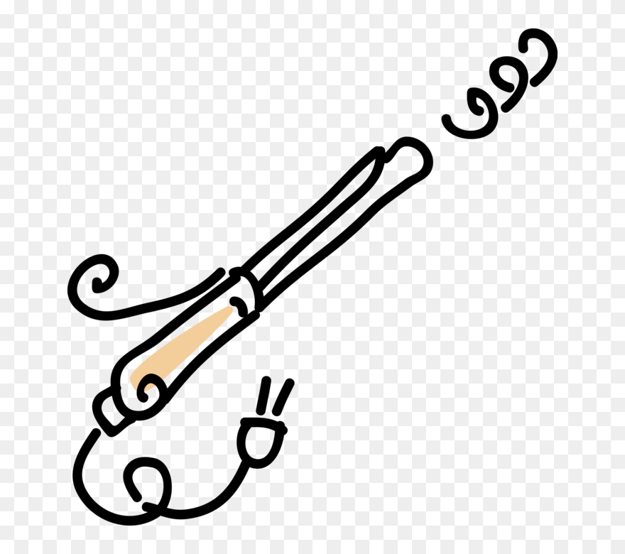 Vector Illustration Of Electric Hair Iron Or Curling Clipart