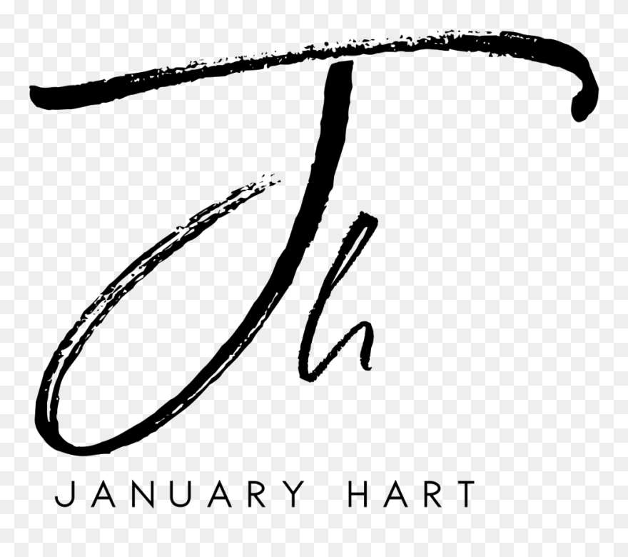 January Hart - Calligraphy Clipart