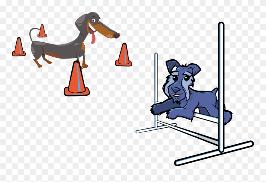 Area,horse Like Mammal,signage - Cute Cartoon Agility Dogs Clipart
