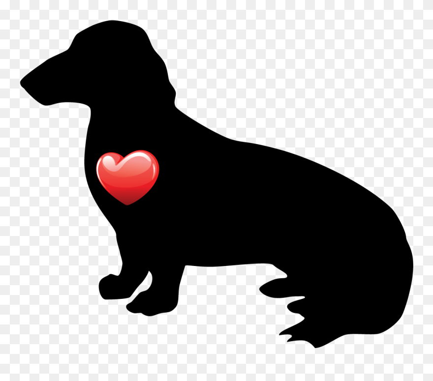 My Heart Dachshund Nail Art Decals - Illustration Clipart