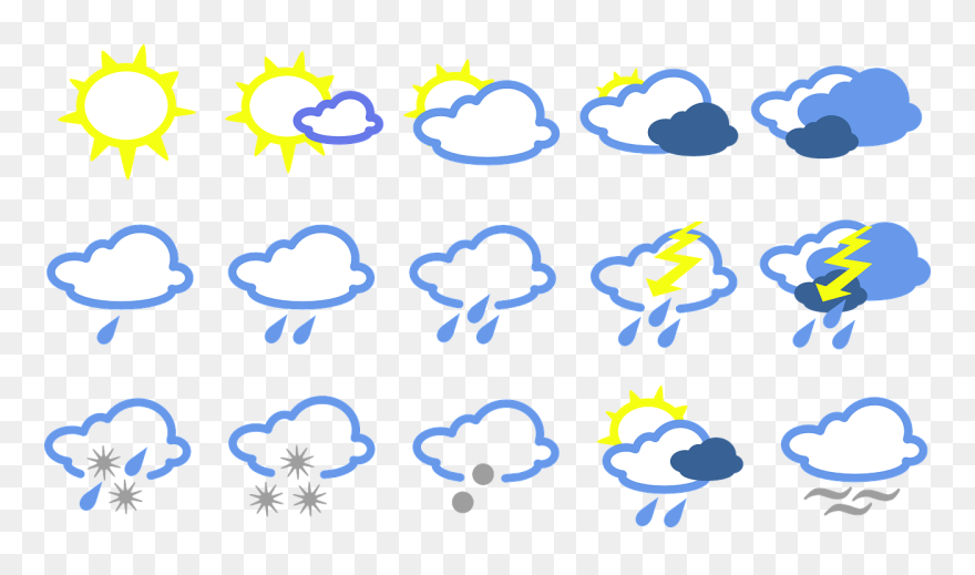 Simple Weather Map Symbols Clipart