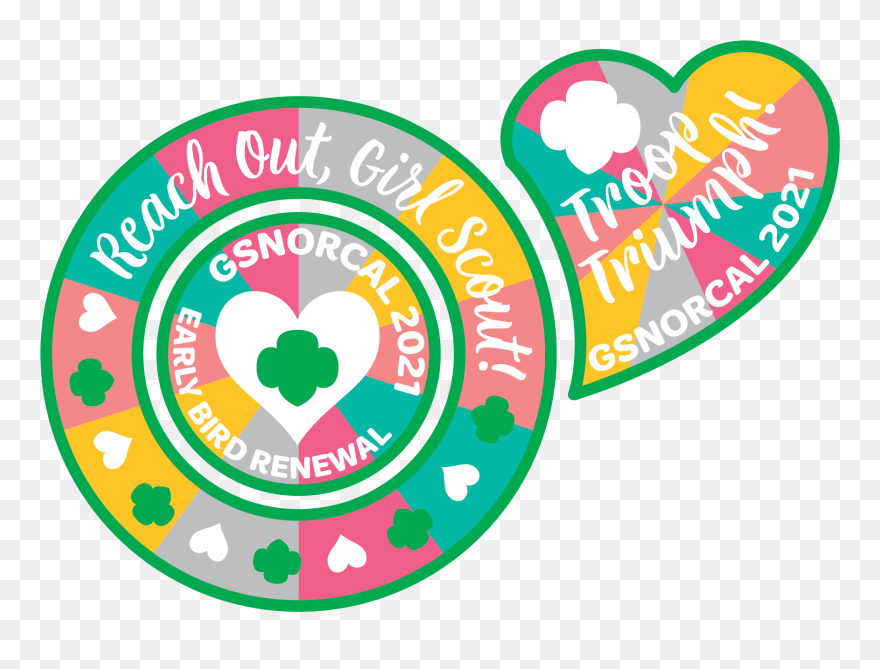 Renewal 2021 Complete Patch And Rocker Set - Girl Scout Renewal 2020 Clipart