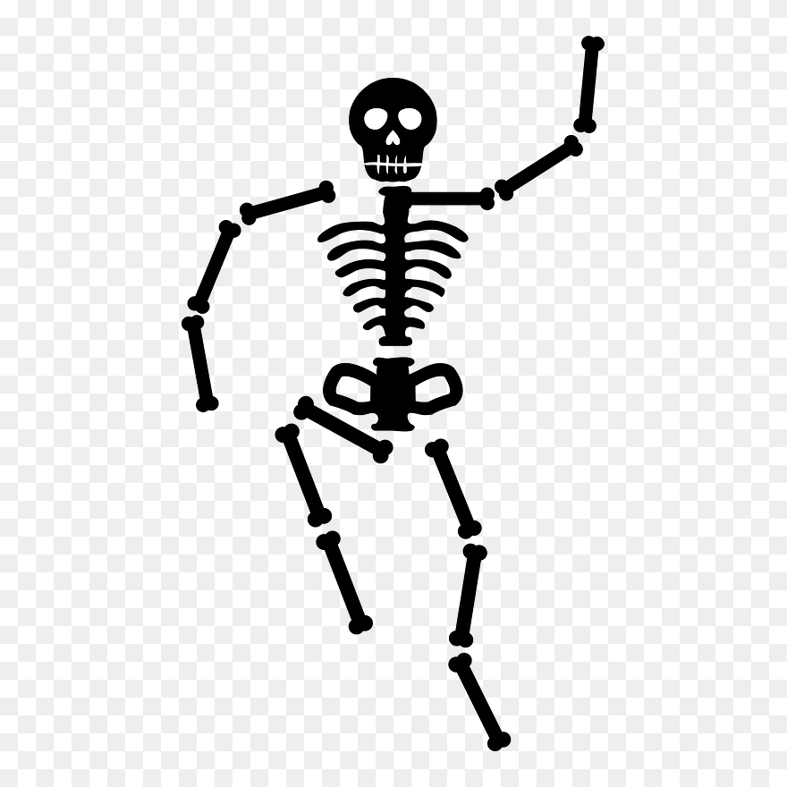 Human Skeleton Silhouette Clipart - 骸骨 イラスト フリー - Png Download