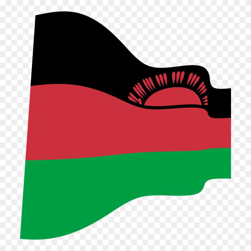 Malawi Wavy Flag Clipart - Png Download