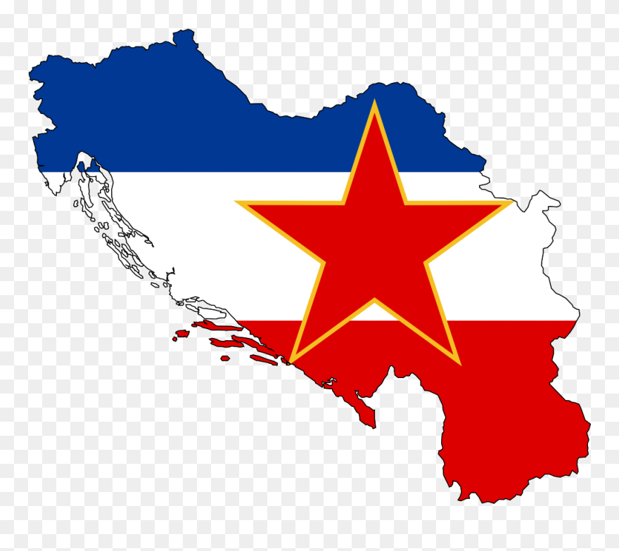 Yugoslavia Map Flag Clipart