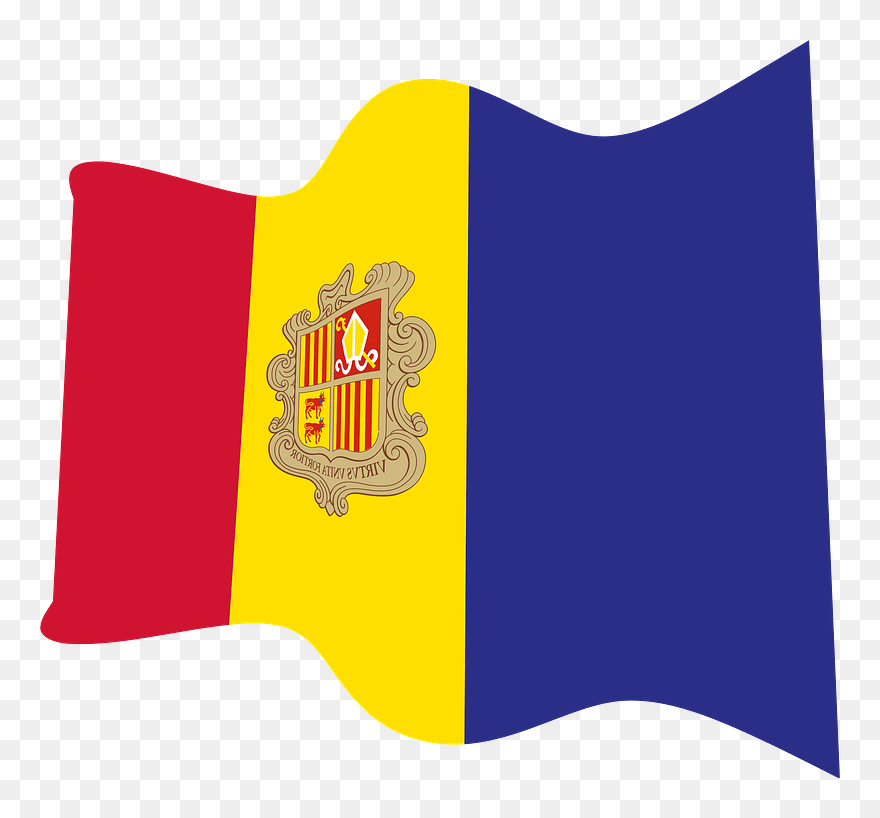 Andorra Wavy Flag Clipart - Flag - Png Download