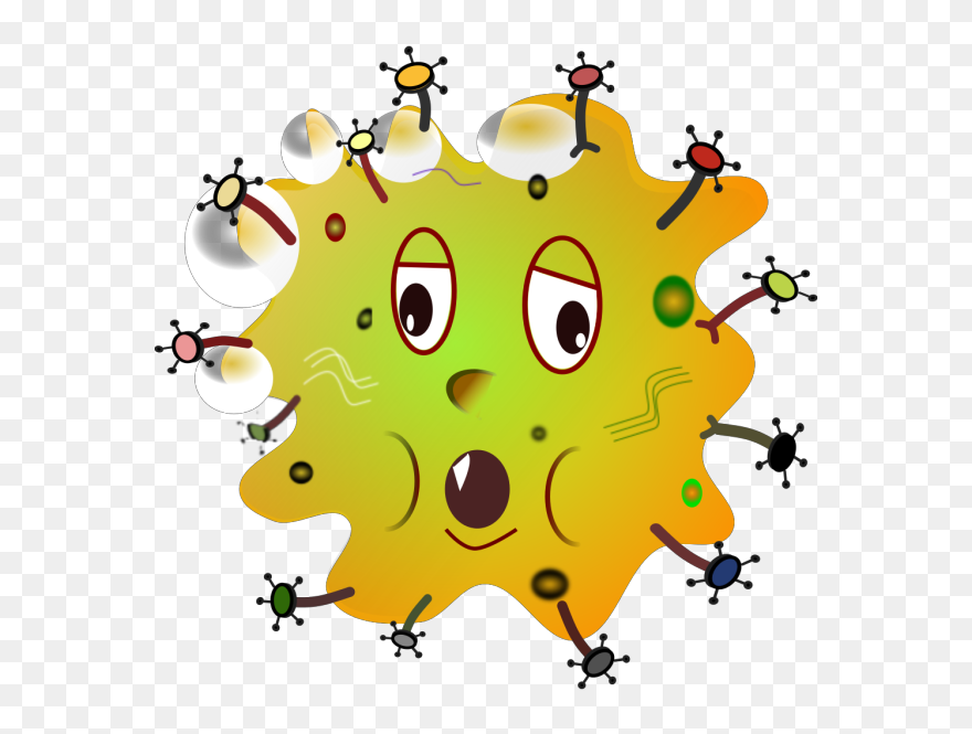 Yellow And Green Germ Png Icons - Disease Cartoon Clipart
