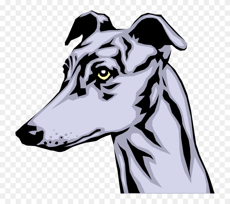 Transparent Dog Head Png - Greyhound Clipart Png