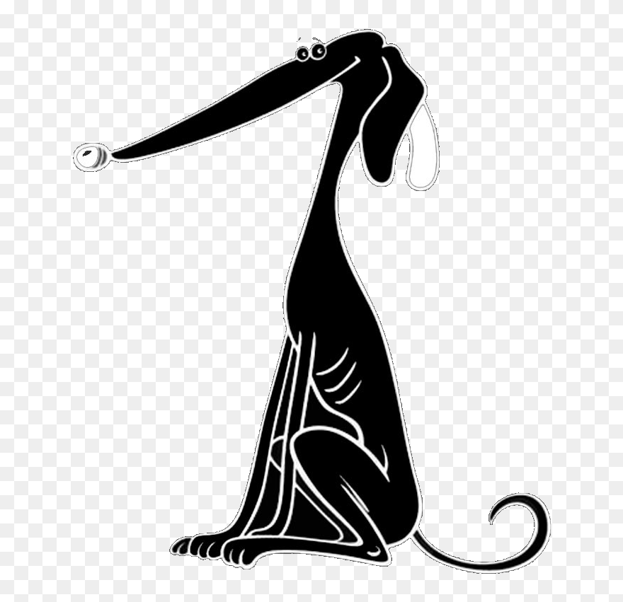 Black Cartoon Greyhound Decal Love Of Greyhounds - Illustration Clipart