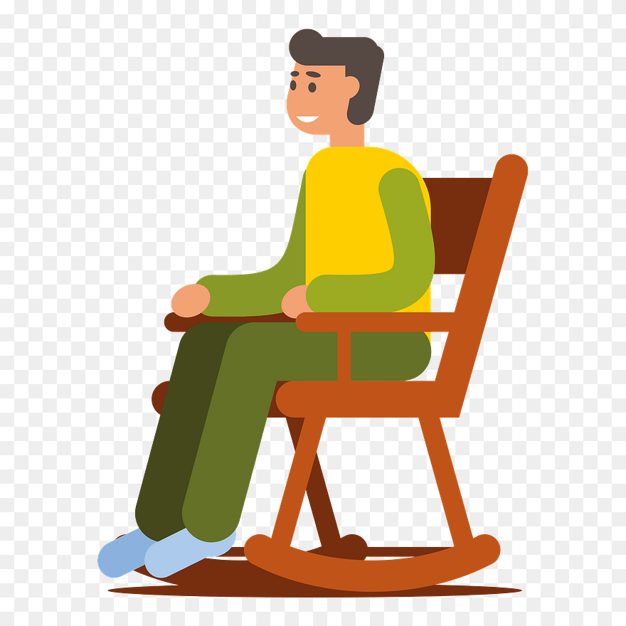 Man In Rocking Chair Clipart - Rocking Chair Vector Gif - Png Download