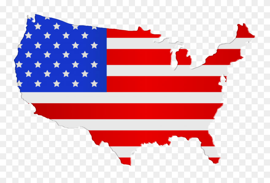 United States Clipart Large - Usa Map Flag Png Transparent Png