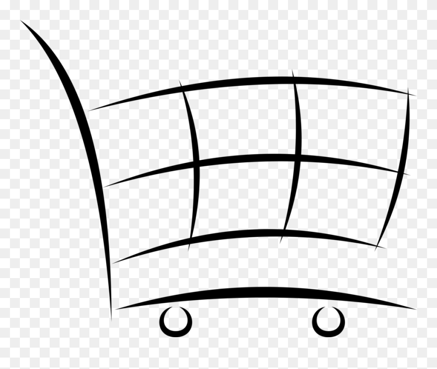 Line Art,angle,symmetry - Supermarket Trolley White Png Clipart