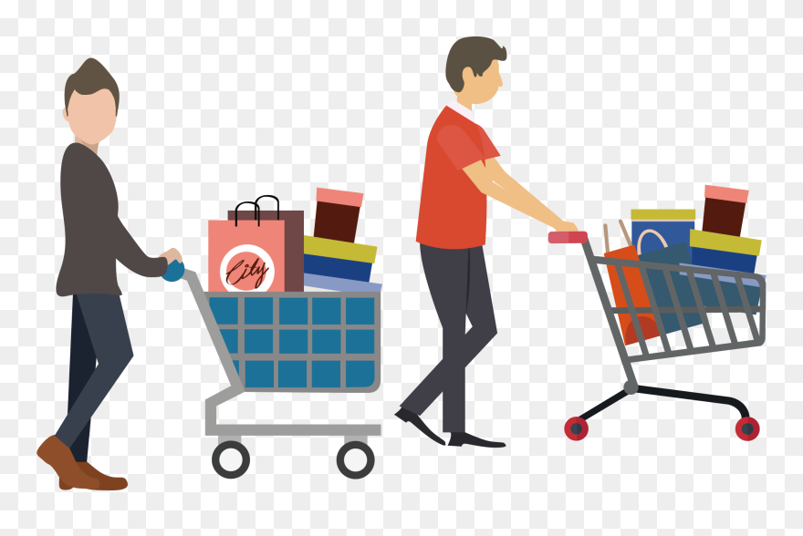Shopping Flat Design Icon - Shopping Customer Icon Png Clipart