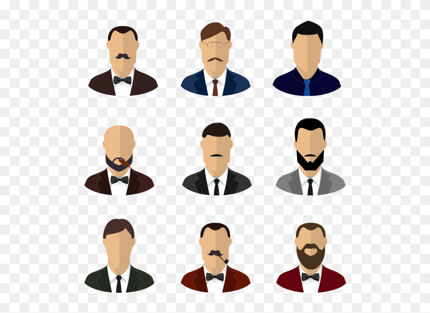 Various Office Men Faces - Clip Art - Png Download