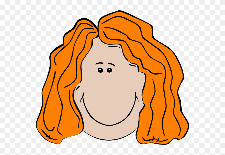 Clipart Teacher Brown Hair - Light Brown Hair Girl Cartoon - Png Download
